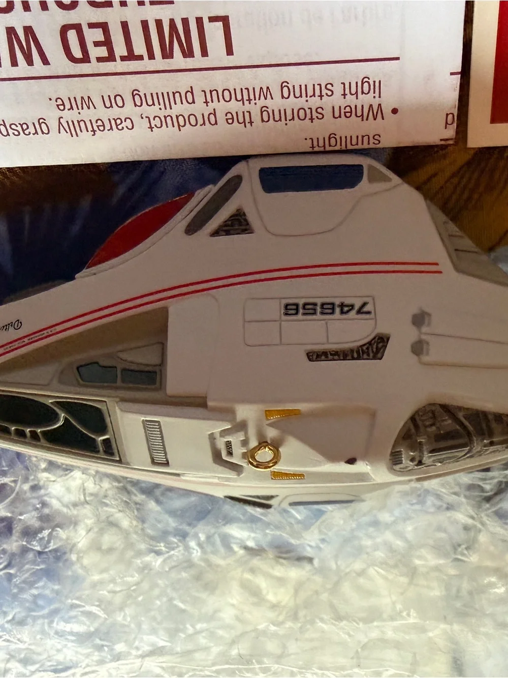 Hallmark Delta Flyer Ornament - White, Red, Blue